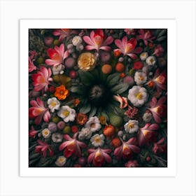 Flowers In A Circle Art Print