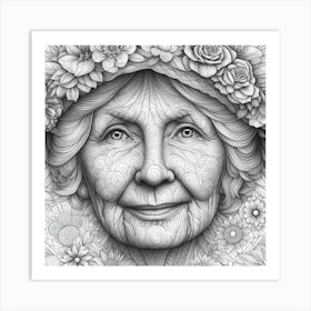 Old Lady Color 1 Art Print