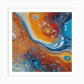 Flowing Streams Abstract Painting Art Print