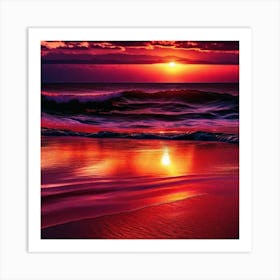 Sunset In The Ocean 9 Art Print