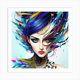 Aquarela Oil Paint Girl (51) Art Print