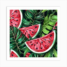 Watermelon Slices (4) Art Print