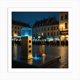 Poland At Night Art Print