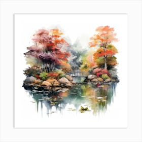 Autumn Bridge Art Print