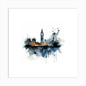 London Ink Splash Effect Art Print