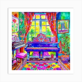 Piano In The Living Room Art Print