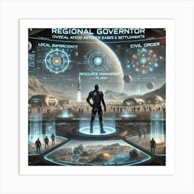 A Futuristic Sci Fi Scene Showcasing Regional Gove Art Print