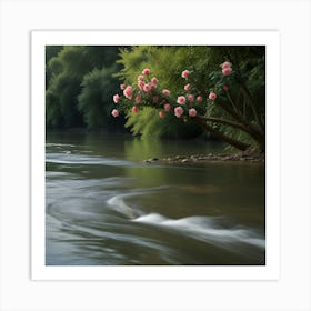 Default River With Tree And Rose 0 (1) Art Print