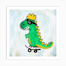 Dinosaur Skateboarder 1 Art Print