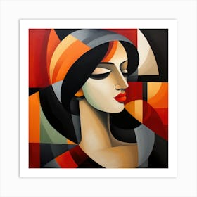 Cubism Portuguese Woman 01 Art Print