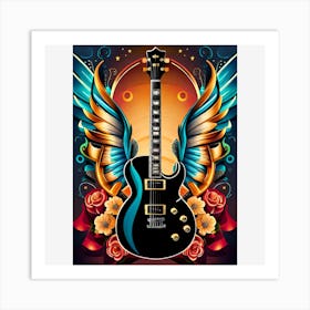 Guitar With Wings 5 Art Print