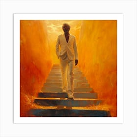 Man On The Stairs Art Print