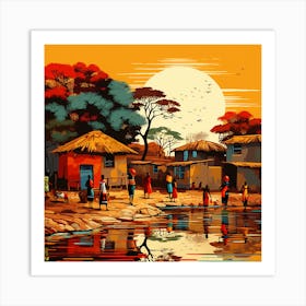 African Village 1 Art Print