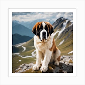 St Bernard Dog 20 Art Print