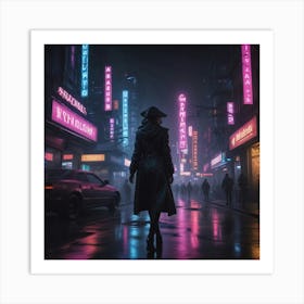 Dark City At Night Art Print