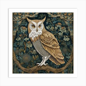 Owl On A Branch 3 Art Print