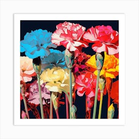 Andy Warhol Style Pop Art Flowers Carnation Dianthus 1 Art Print