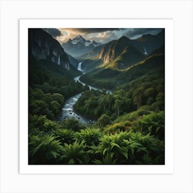 Sunrise In The Mountains 6 Art Print