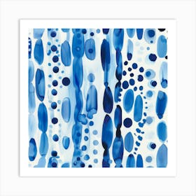 Blue Polka Dots 7 Art Print