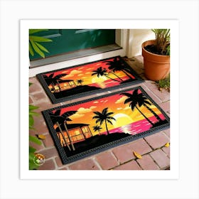 Sunset Doormat Art Print