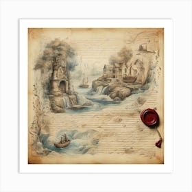 A Sketch on Parchment Paper Art Print