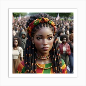 African Woman With Dreadlocks 1 Art Print