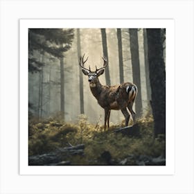 Deer In The Forest 238 Art Print