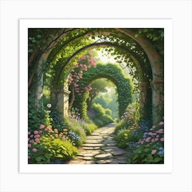 Into The Garden Ai Art Wall Art Design Illustration (35) Art Print