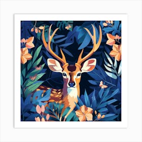 Deer In The Forest 2 Art Print