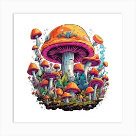 Mushroom Forest Art Print