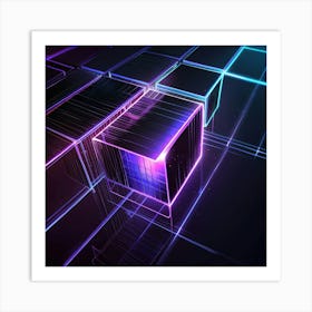 Abstract Cubes 2 Art Print