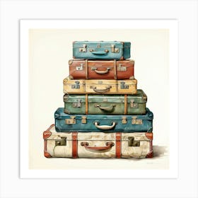 Vintage Travel Luggage Art Print