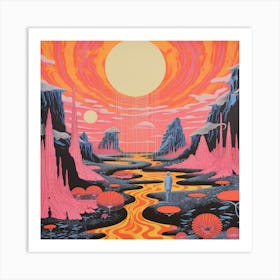 Surreal Sunset Canyon Art Print