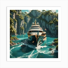 Yacht In The Jungle Art Print