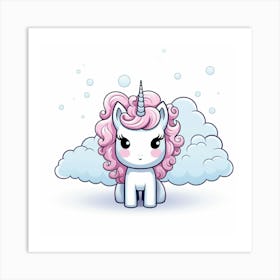 Unicorn In The Clouds 1 Art Print