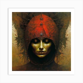 Woman In Red 1 Art Print