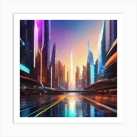 Futuristic City 135 Art Print