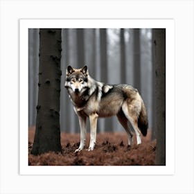 Wolf In The Forest 13 Art Print