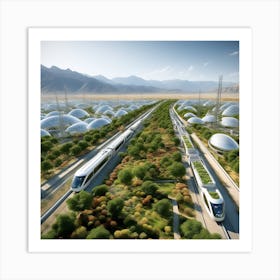 Futuristic Train Station Art Print