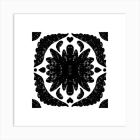 Black And White Floral Pattern 13 Art Print