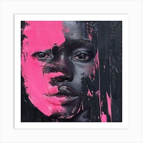 Pink And Black Painting Art Print