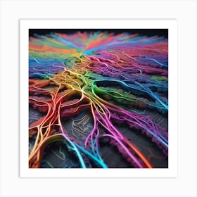 Colorful Neural Network 5 Art Print