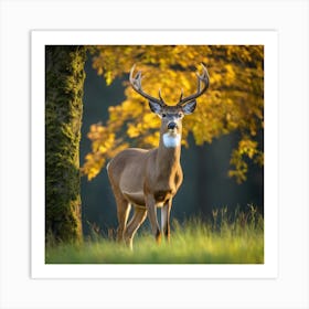 Deer In The Forest 244 Art Print