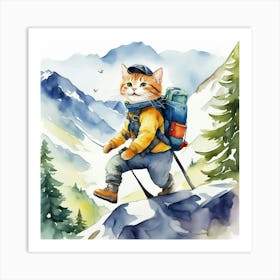 Kitty Mountaineer Art Print