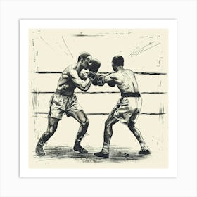 Two Boxers In The Ring Art Print