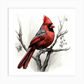 Cardinal Bird Art Print