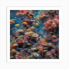 A kaleidoscope of life beneath the waves 1 Art Print