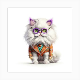 Cat In Glasses Art Print