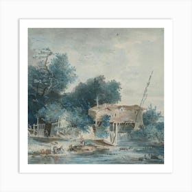 Village By The River Art Print