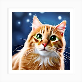 Cat With Green Eyes Art Print